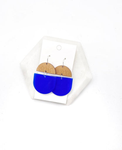 Royal Blue Cobalt Acrylic and Wood Deco Drops