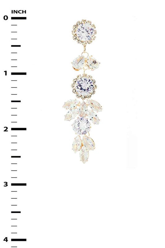 CZ Mix Crystal Iconic Chandelier Earrings