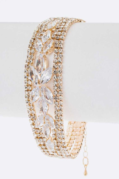 CZ Rhinestone Bridal Statement Bracelet