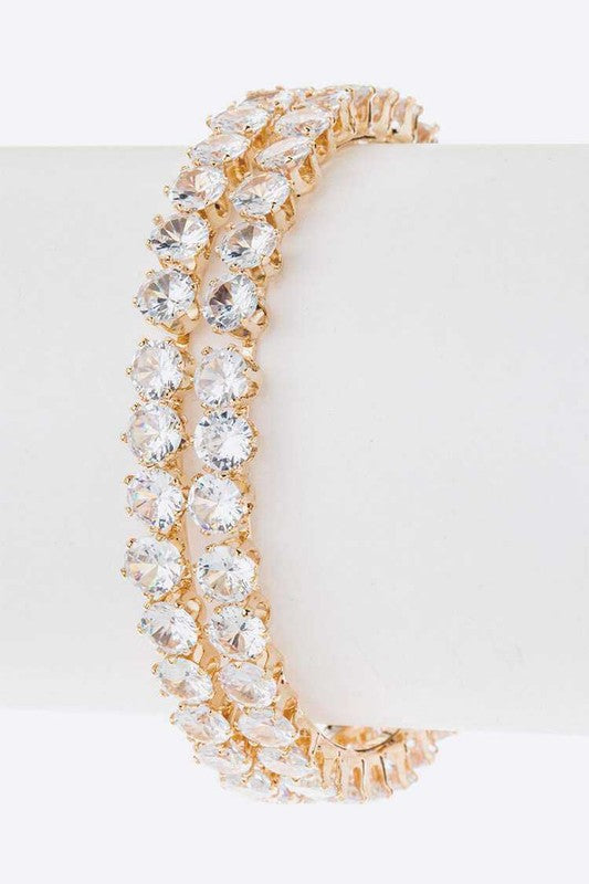 CZ Double Row Bridal Cuff