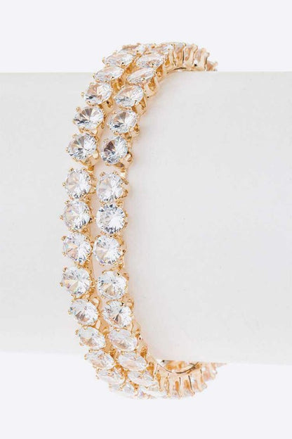 CZ Double Row Bridal Cuff