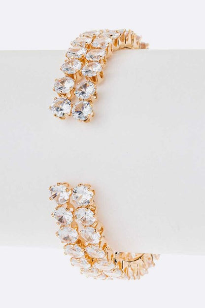 CZ Double Row Bridal Cuff