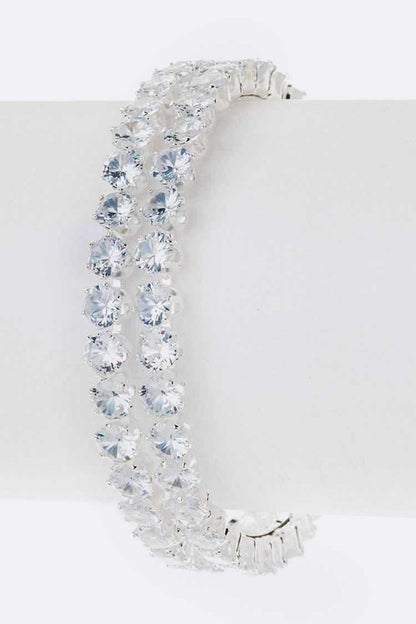 CZ Double Row Bridal Cuff