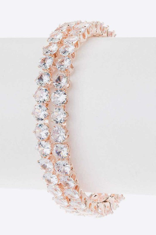 CZ Double Row Bridal Cuff