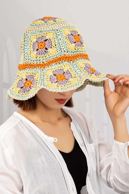 Crochet Granny Square Bucket Hat