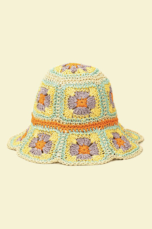 Crochet Granny Square Bucket Hat