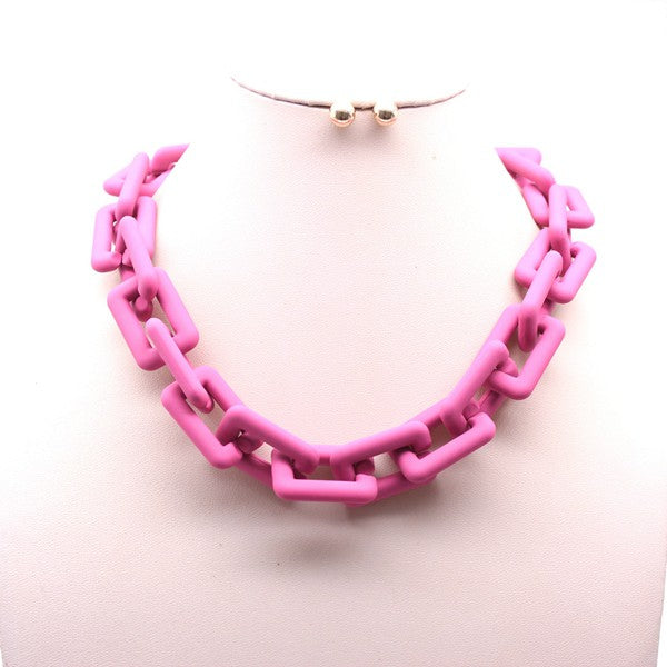 Matte Chain Necklace Set