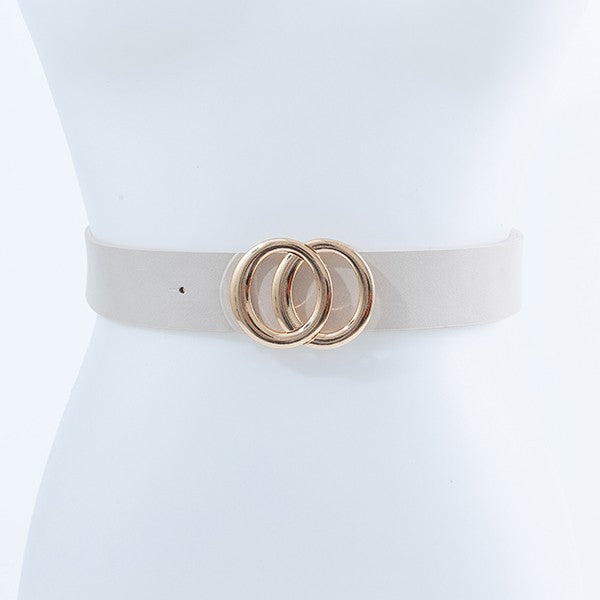 Round Shape Gold Buckle Fashion Belt