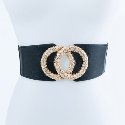 Textured Metallic Buckle Fashion Belt