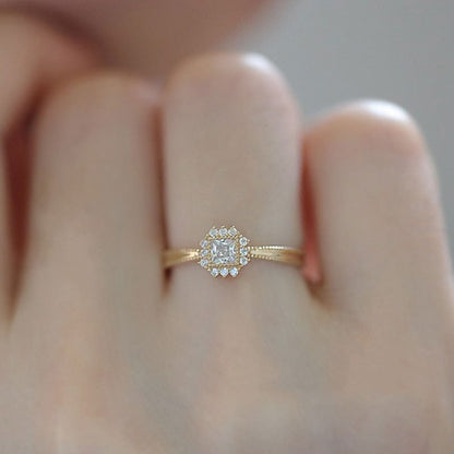 925 Sterling Silver Simple Zircon Ring