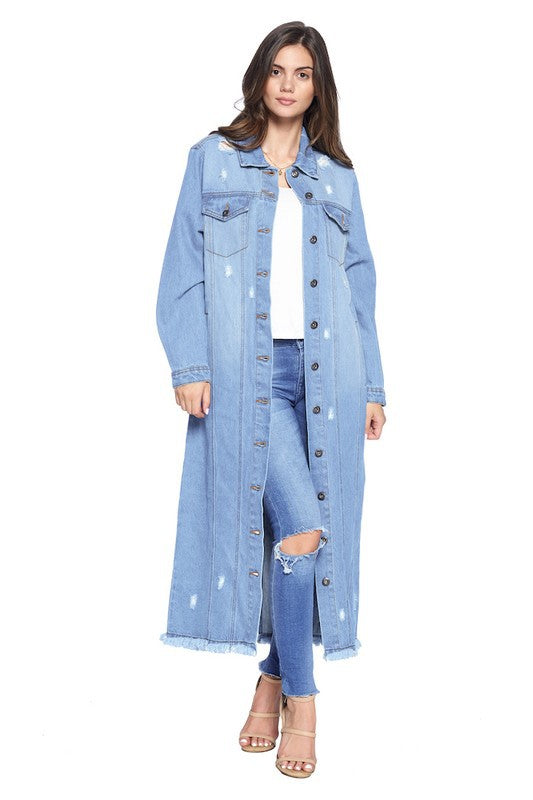 Can't Let Go Denim Jacket with Distressed