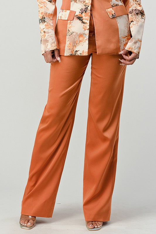 TRANSITION PRINT BLAZER AND PANT SUIT