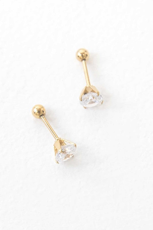 Classic Stone Stud Earrings