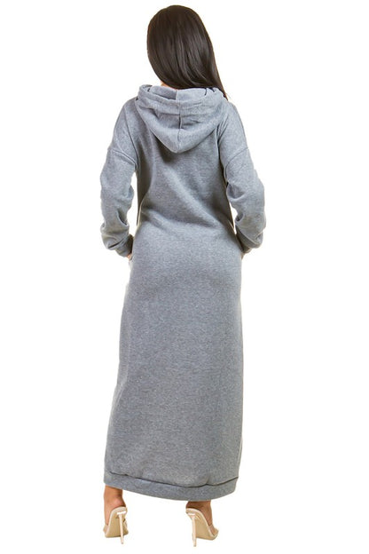 In The House Sexy Long Maxi Hoodie Dress