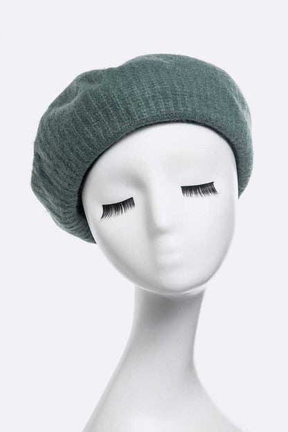 Brushed Wool Structure Beret