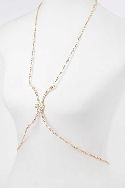 Rhinestone Heart Accent Body Chain