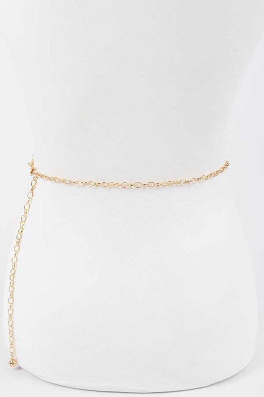 Rhinestone Heart Link Chain Belt