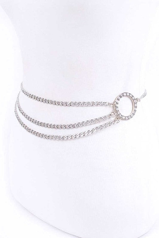 Crystal Ring Layered Chain Belt