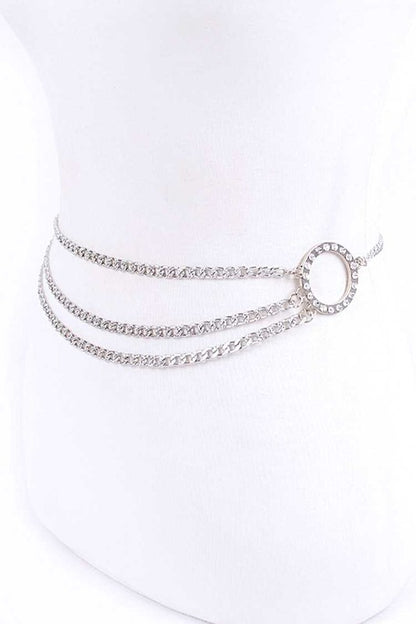 Crystal Ring Layered Chain Belt