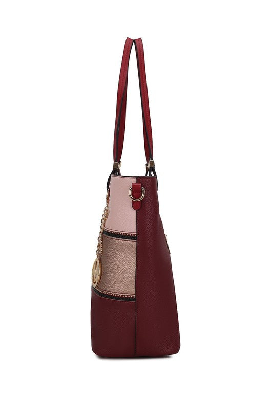 Vallie Color Block Tote Bag