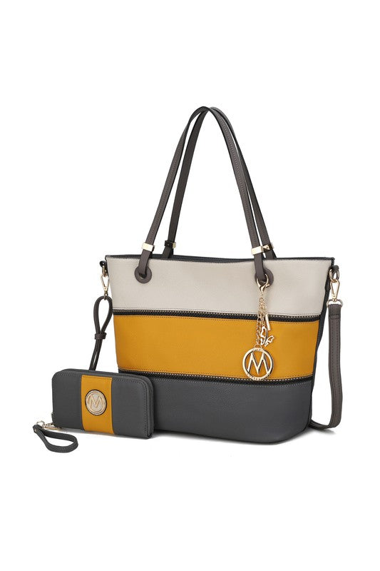 Vallie Color Block Tote Bag