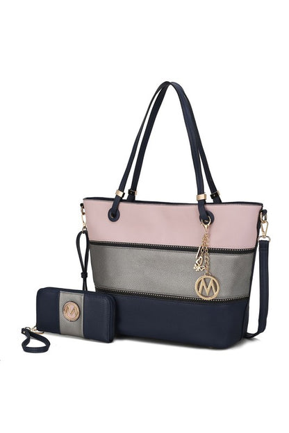 Vallie Color Block Tote Bag