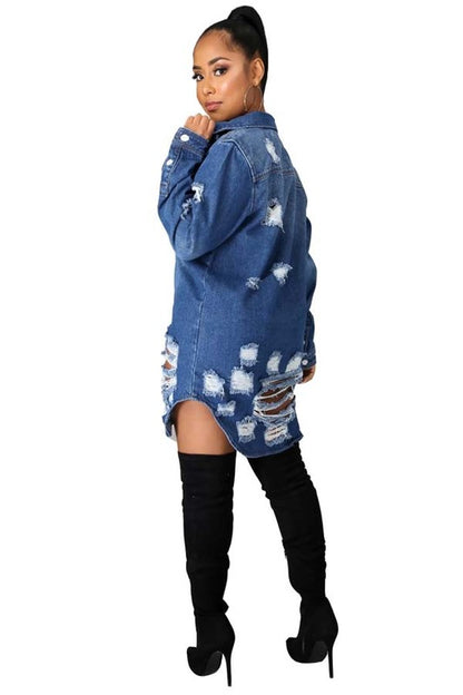 Hot Sexy Denim Jacket Dress