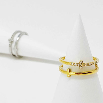 Forever Double Cross Ring