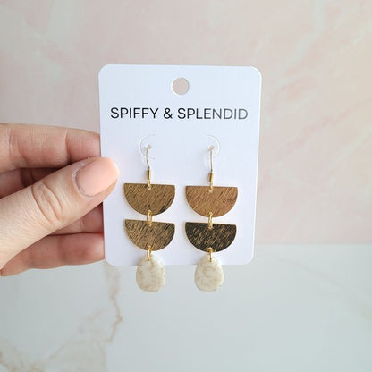 Aria Earrings - Pebble