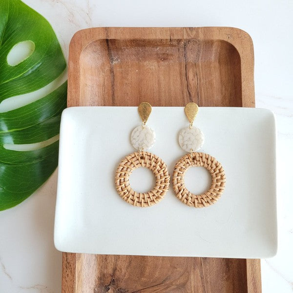 Lana Earrings - Dark Rattan