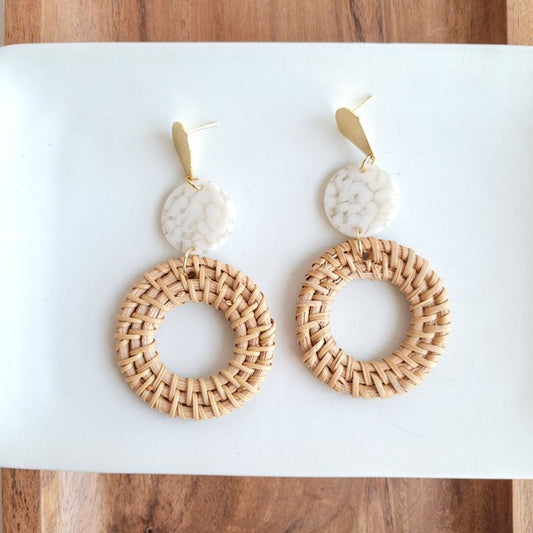 Lana Earrings - Dark Rattan