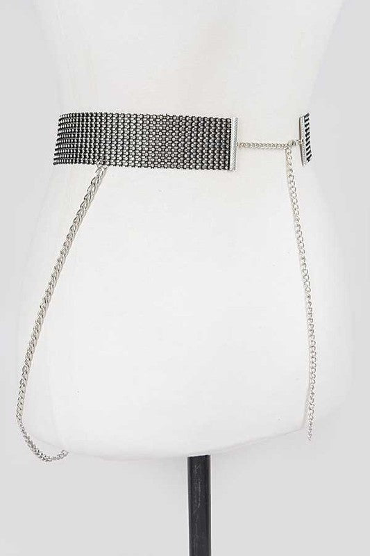 Mesh Stone iconic Chain Belt