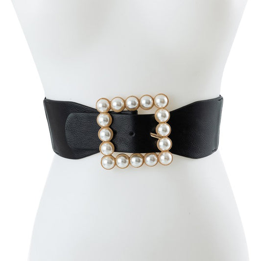 PEARL BUCKLE FASHION BELT