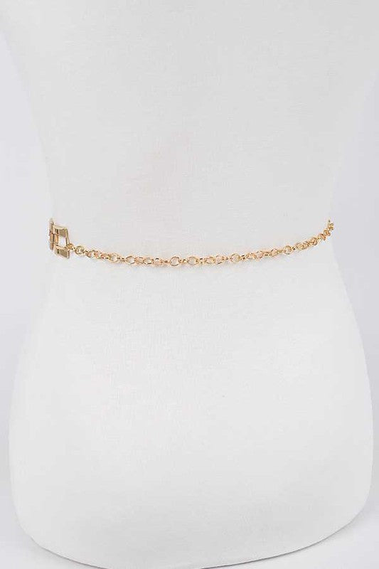 Square Link Fashion Chain Belt