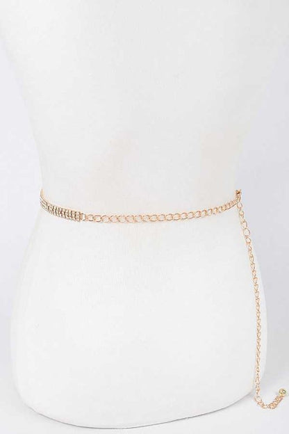 Rhinestone Butterfly Chain Belt