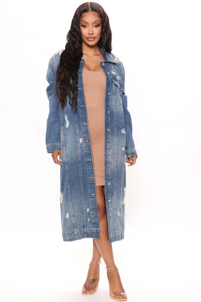 Clarity Sexy Denim Jacket Dress