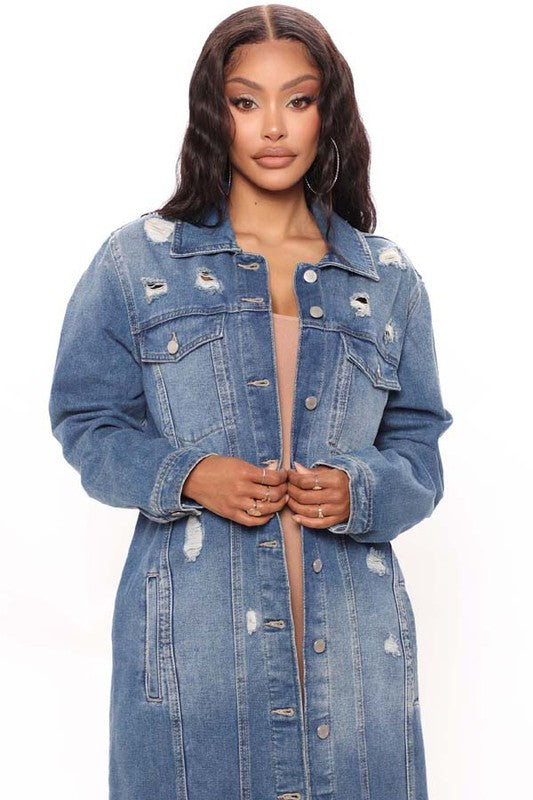 Clarity Sexy Denim Jacket Dress