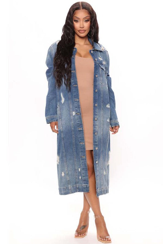 Clarity Sexy Denim Jacket Dress