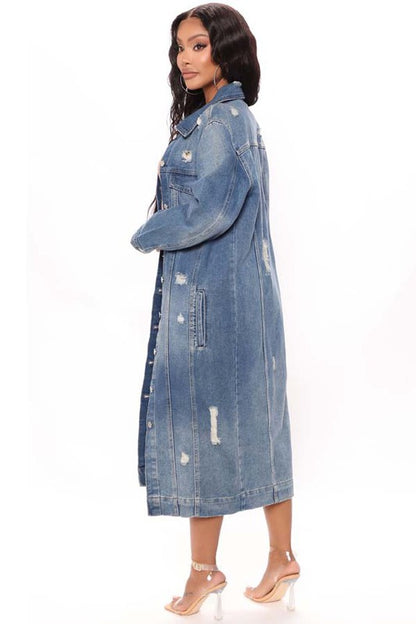 Clarity Sexy Denim Jacket Dress