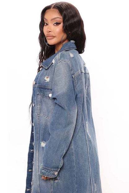 Clarity Sexy Denim Jacket Dress