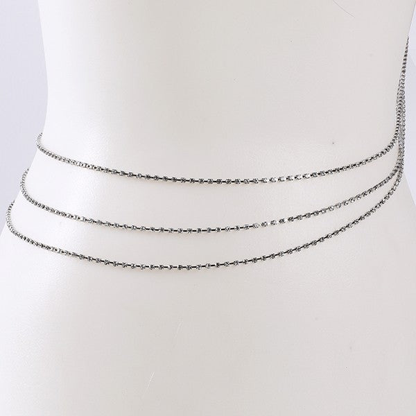 FACETED RHINESTONE WAIST CHAIN