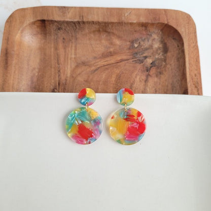 Addy Earrings - Rainbow Confetti