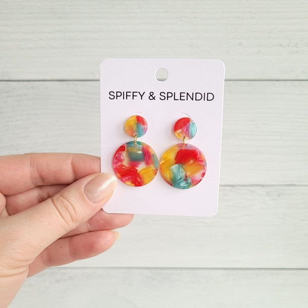 Addy Earrings - Rainbow Confetti