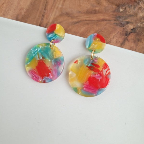 Addy Earrings - Rainbow Confetti