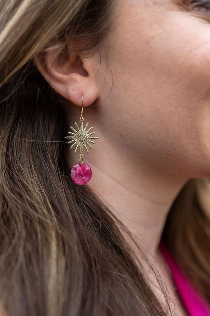 Solana Earrings - Raspberry