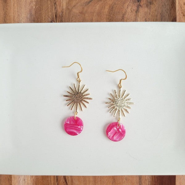 Solana Earrings - Raspberry