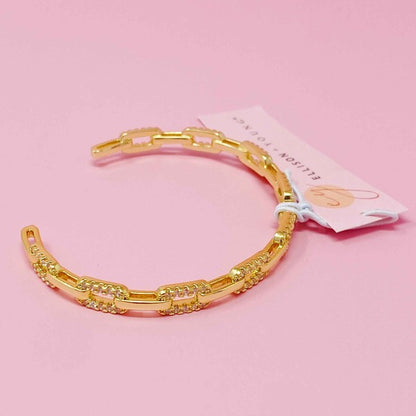 Alternatively Linked Open Bangle Bracelet