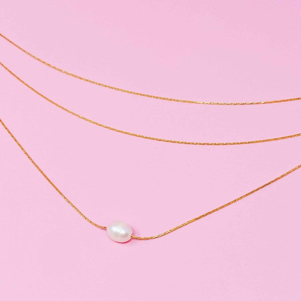 Layered Freshwater Pearl Pendant Necklace