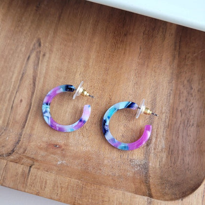 Cam Mini Hoops - Purple Party