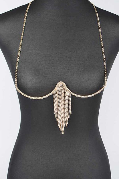 Fringe Rhinestone Iconic Bra Chain